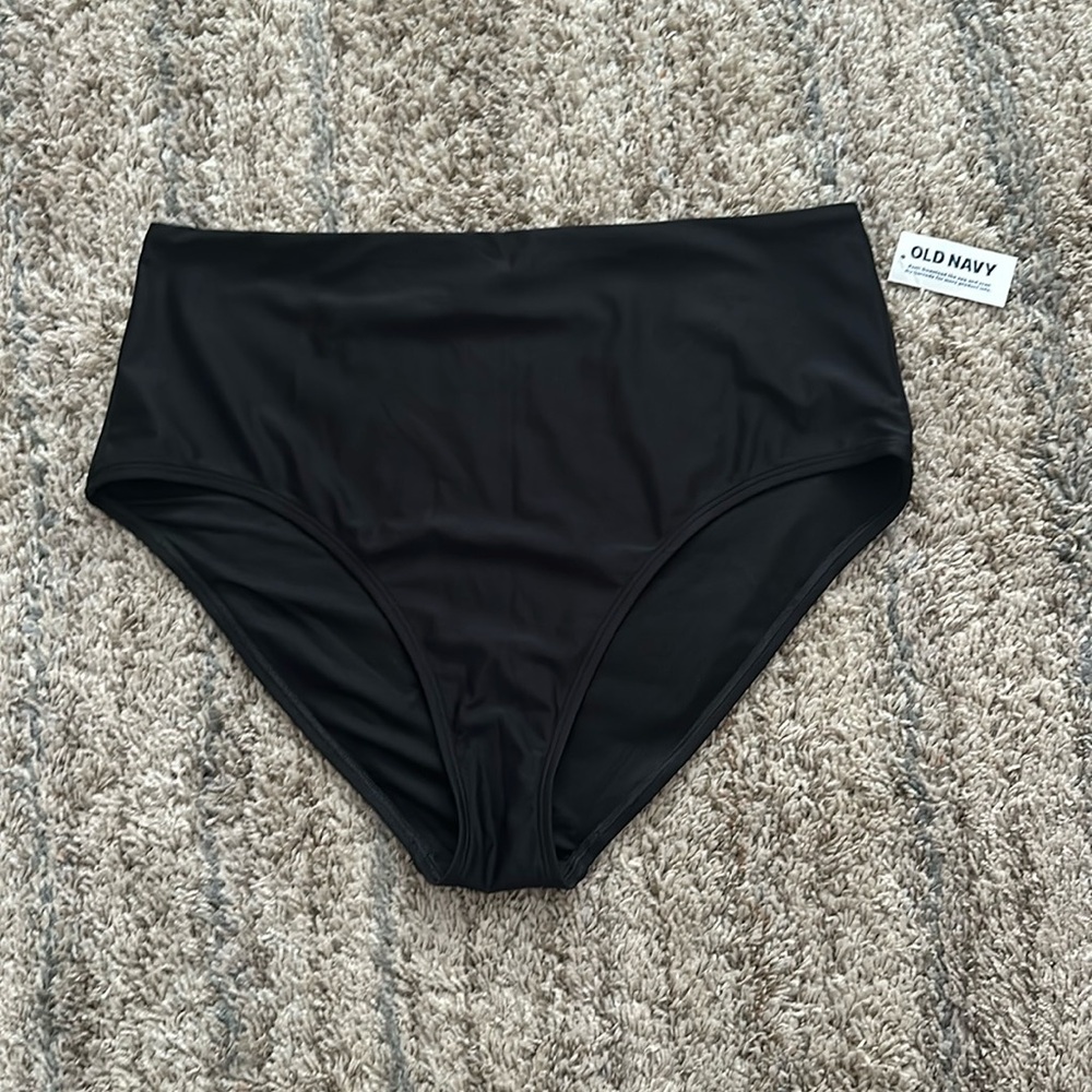 NWT Old Navy black high rise bikini bottom